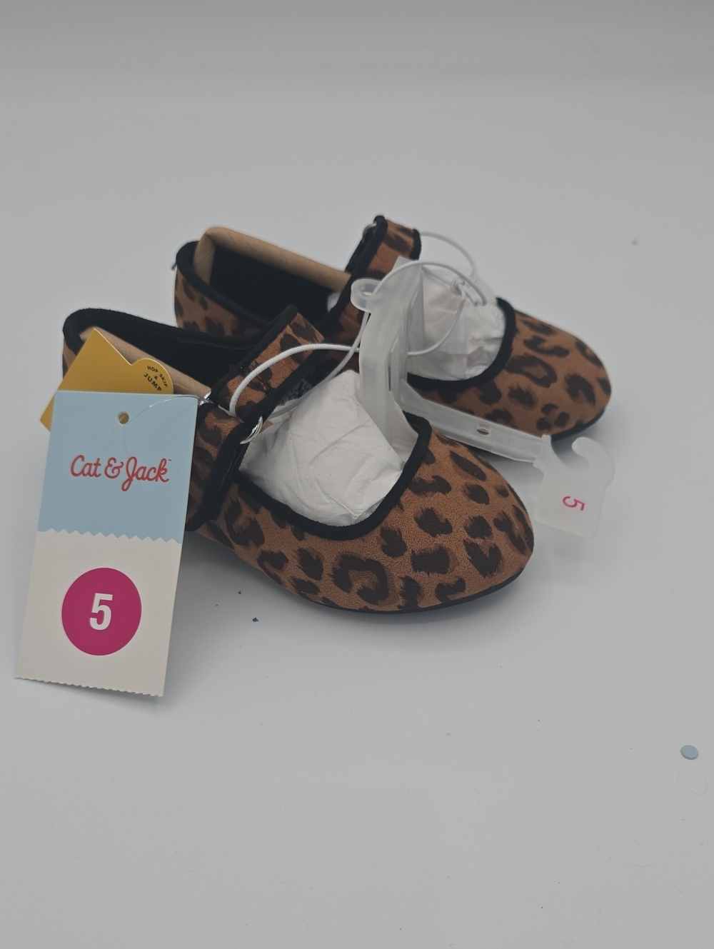 Cat & Jack Leopard Print Mary Janes Size 5 Baby
